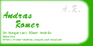 andras romer business card
